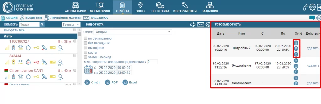 рассылка отчетов